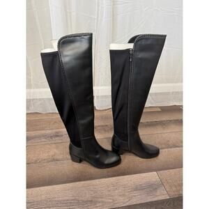 Aqua Diva Florence Black Boot Size 7 Knee length Riding Leather WaterProof New